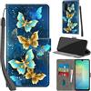 Haninsuze Cover per Samsung Galaxy A18/A17/A26 5G, farfalla dorata | Pelle PU Portafoglio, Porta Carte, Magnetica, Libro, Antiurto Custodia
