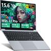 NIKOTSIS PC Portatile 15.6 Pollici, Win 11 Notebook Core I3-8100Y CPU, Notebook 16GB RAM 512GB SSD, Laptop 1080P IPS FHD Schermo, Tastiera Retroilluminata, Type-C+Mini HDMI+USB3.0+Mini-HDMI+BT5.0+Webcam+WIFI5