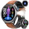 DEKELIFE Smartwatch Uomo ECG/HRV/BMI, Pressione Sanguigna, Micro-Check-Up, Marrone | 1.53 Orologio Smartwatch con Frequenza Cardiaca, SpO2, Sonno, 120+ Sportive, IP68, Llamadas, Notifiche Messaggi, Android iOS
