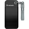 Verbatim Pocket SSD 512 GB, SSD esterno USB 3.2 Gen 2, fino a 1000 MB/s di lettura e scrittura, disco rigido portatile per PC, Mac e console, nero/grigio