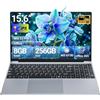 NIKOTSIS PC Portatile 15,6, Win 11 OS e Office 365 Notebook Core M3 7Y30 CPU, 8GB RAM 256GB SSD, Laptop 1080P, Computer Portatile Tastierino Numerico, Fotocamera, USB3.0, Mini-HDMI, Espandibile up to 1TB