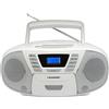 Blaupunkt B 120 - Lettore CD portatile con Bluetooth, registratore di cassette, funzione audiolibro, USB, Aux In, radio PLL FM, bianco
