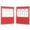 Arborthrum Tenda laterale per feste, 2 pezzi, parete laterale per gazebo, telone laterale di ricambio per tenda da giardino, 200 x 195 cm, rosso, PE e acciaio