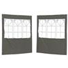 Arborthrum Tenda laterale per feste, 2 pezzi, parete laterale per gazebo, telone laterale di ricambio per tenda da giardino, 200 x 195 cm, antracite PE e acciaio