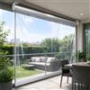 pingping1991 Tenda Avvolgibile Trasparente PVC Esterno Balcone Pioggia Vento 140x180cm | Tenda a rullo cristallo,Tenda da Sole copertura Antipioggia Pannello Laterale Pergola per pioggia,per gazebo giardino portico