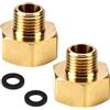 Toughtec 2 adattatori per gas GPL, da 1/2 a sinistra da 1/4 a sinistra, adattatore per tubo del gas in ottone, 1/2 IG x 1/4 AG, raccordi per fornelli a gas, adattatore per bombola del gas, attacco rapido