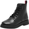 Tommy Jeans Donna Stivali Mezza Gamba Lace Up Flat Boot con Lacci