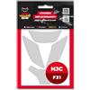 FEAR THE YELLOW BEAR YELLOW BEAR FYB© - Kit 4 adesivi catarifrangenti, compatibili con cuffie HJC F31™, 3 M™ Technology (bianco)