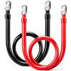 Lpluziyyds 3AWG 25mm² Cavo Batteria Inverter 100cm M10 Rosso/Nero | Rame puro, capicorda stagnati, 150A nominale, camper, barca, solare, camion, auto