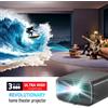 Lustrens Proiettore - Mini proiettore - Cinema - Proiettore intelligente - Luminosità: 3000 lumen