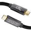 Lustrens Cavo USB-C da 1 metro, cavo di ricarica da 240W, cavo video 4K@144Hz, cavo dati 20Gbps