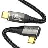 Lustrens Cavo per monitor USB-C, lunghezza 3 metri, velocità 20 Gbps, risoluzione 8K a 30 Hz, alimentazione PD da 240W, design ad angolo retto
