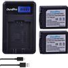 Lustrens 2 batterie + caricabatterie LCD USB per fotocamere digitali