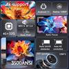 Lustrens Proiettore Beamer J10-EU - 3500 lumen ANSI - Risoluzione 1920 x 1080 - Tecnologia LCD - Home theater smart con sistema operativo Android - Bianco