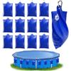 TZEKING 12 Pezzi Borsa per Pesi da Piscina,Sacchi Appesi per Teli per Piscine a Tenuta Stagna,con Ganci Borse per L'Acqua di Copertura Della Piscina,per l'inverno, Pesi,Chiusura per Piscina Res