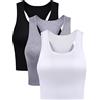 Boao Basic Crop Top Minimalista Donna (Pacco da 4) | Top da donna con spalline sottili