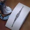 Bracciale Argento Antico Arte Deco Corpo a Rettangolo Vintage Stile Nozze QD32