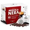 ELETTROFIX 90 Cialde Caffè Espresso COMPOSTABILE - Gusto Intenso e Crema Corposa | Miscela Nera, 90% Robusta, 10% Arabica, Tostatura 4/5, Intensità 5/5, Cremosità 5/5, Aroma 3/5, Gusto Deciso