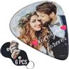 OMNRELM Set da 6 Plettri Personalizzati con Foto e Testo | Per chitarra elettrica, acustica, basso e ukulele, idea regalo originale per musicisti, uomo e donna, compleanno