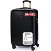 BERTOO Torino Valigia XXL nera 99-112 L - Trolley rigido espandibile 75x49x29 cm in ABS+PC con lucchetto TSA e 4 doppie ruote girevoli