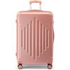 LEADZM Valigia Bagaglio a Mano Rigida (Oro rosa, M/55CM) | Trolley Bagaglio a Mano 55x40x20 in ABS, Suitcase con 4 Ruote Girevoli Doppie