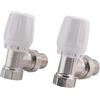 Peukerty Valvola termostatica per radiatore, 2 pezzi, 15 mm x 1/2 pollici, termostatica, valvola termostatica per radiatore da ufficio