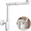 M. ROSENFELD HOME Sifone salvaspazio per lavabo, sifone piatto salvaspazio, G 1 1/4 x 32-40 mm, lungo