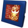 F.LLI BONELLA Piastrella Cresima Colomba di Fuoco e Sette Doni 10x10 cm Ceramica | Ceramica di Sassuolo, testo in rilievo, cordino in raso, scatola regalo finestrata. Made in Italy, Fratelli Bonella 1931