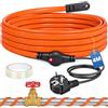 FORMIZON Cavo Riscaldante con Termostato, Cavo Riscaldante 4M | 25 W/m, IP67 Impermeabile, 230V Antigelo Autoregolante Cavo Scaldante Con Spia Luminosa per Grondaia, Tubo Dell'acqua, Pianta