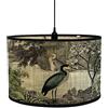FANSU Paralume E27 Vintage Paralume in Bambù Modello Lampadario Copertura Lampada Accessori Luce Sostituibile Lampada Tavolo Lampada Comodino Paralume a Tamburo (Airone,30x20cm)