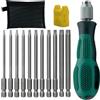ZEKUN Set di 11 cacciaviti Torx con foro da 1/4, con custodia T6/T7/T8/T9/T10/T15/T20/T25/T27/T30/T40 per cacciavite a stella