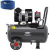 ORTOSUD Compressore d'Aria Portatile,Compressore Aria Oil-Free con ruote, Serbatoio 30 Litri,1100 W/1,5 HP, Pressione Massima 8 bar,Rumorosità 65 dB con Tubo Dell'aria da 10M