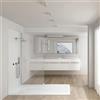GT-LUX FASO PIATTO DOCCIA IN PIETRA NATURALE KZ-7100 SERIE F IN MARMORESINA EFFETTO PIETRA ARDESIA DIVERSI COLORI BIANCO 70x160x3 cm