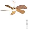 CREATE / WIND RATTAN/Ventilatore da soffitto Bianco pale vimini/motore DC, 6 velocità, 40W, Ø132 cm