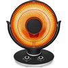 EMPOTEC Stufa Radiante al Carbonio 400-800W, Riscaldatore Portatile, Calorifero Elettrico da Tavolo, Orientabile, 2 Livelli, Riscaldamento Rapido, Bagno Casa Ufficio, 15-20 m³