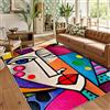 buyluhn Tappeto Camera da Letto Volto di Ragazza 120x170 Pelo Corto Morbidi, Tappeti Salotto Pop Art Astratta Lavabile Lavatrice, Tappeto Scendiletto per Cameretta Ragazza Stanza QR4