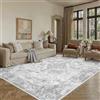 PureCozy Vintage Tappeto Salotto 160x230cm Grande Grigio Tappeti | Camera da Letto Antiscivolo Rug, Lavabile in Lavatrice Rugs, Soggiorno Ufficio Moquette, Interno Pelo Corto Carpet