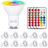 HYDONG Lampadine LED RGB GU10 6W Colorate Cambia Dimmerabile Faretti LED con telecomando, 12 Colori + Bianco Caldo 2700K, 540LM, AC85-265V, per applique, plafoniera, plafoniera da incasso (10 Pezzi)
