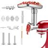 Kryvella Accessorio per tritacarne in acciaio inox per accessori Kitchenaid | Accessori tritacarne, include 4 piastre di macinazione, 3 lame, 3 tubi di riempimento per salsicce, pressa per hamburger e