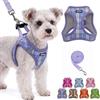 AIITLE Pettorina Step-in per cani, con guinzaglio, per cuccioli, viola, 2XS | Rete traspirante, design con chiusura in , facile da indossare e da togliere, riflettente, senza trazione durante la