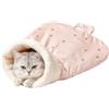 Generico Sacco a Pelo per Gatti, Cuccia Morbida Invernale a Grotta Peluche 55x45cm | Tana Calda Avvolgente per Cuccioli e Cani Piccoli, Letto Imbottito da Interno per Divano, Tessuto Morbido con Motivo Stampato