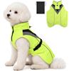 AOOWU Impermeabile Cane, Impermeabile Cane Giacca Riflettente, M | Riflessivo Giacca Antipioggia, Egolabile, per il Guinzaglio, per Adatto a Cani di Taglia Media e Piccola, Verde (M)