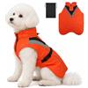 AOOWU Impermeabile Cane, Impermeabile Cane Giacca Riflettente, S | Riflessivo Giacca Antipioggia, Egolabile, per il Guinzaglio, per Adatto a Cani di Taglia Media e Piccola, Arancione (S)