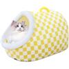 Generico Cuccia Pantofola Gatti Lavabile Fondo Antiscivolo Ultra Morbido Peluche | Pantofola Accogliente Per Animali Da Interno Morbida Cuccia Caverna In Peluche Calmante Per E Cani Di Piccola Giallo chiaro L