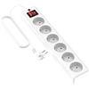 Garza 420029 power-base multipla Top di 6 prese Schuko con interruttore, protezione 8-Plug, Cavo 1.5 mm x 1.5 m, colore, bianco, Medium