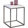 M2 Kollektion HomeTrends4You Roxy Tavolino Basso, Metall Edelstahloptik Weiß Matt, 40 x 40 x 52 cm