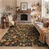 GENIMO Tappeto Cottage Fiori Petali Soggiorno, 120x170 cm, Marrone | Tappeto Cottage, Lavabile in Lavatrice, Pelo Corto, Cucina, Camera da Letto, Entrata, Scendiletto, Ufficio