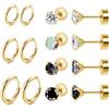 DAI JY Orecchini a cerchio in oro e argento, piccoli orecchini dorati da donna, ipoallergenici al titanio e acciaio chirurgico, orecchini medici, piercing all'orecchio, gioielli placcati in oro