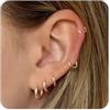DAI JY 5 paia di orecchini a cerchio in argento 925 da donna e uomo, ipoallergenici, con luce medica, in acciaio chirurgico, per conch helix, piercing da donna, 6/7/8/10/12 mm
