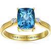 Bling Jewelry Anello statement con ametista ovale da 3,83 ct, gambo diviso, zircone, argento sterling 925, pietra natale di febbraio